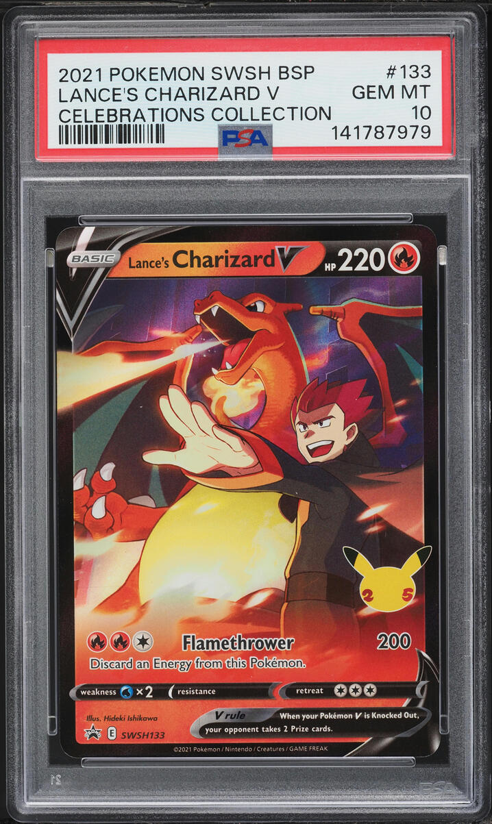 2021 Pokemon SWSH Promo Celebrations Holo Lance's Charizard V #SWSH133 PSA 10 GEM MINT