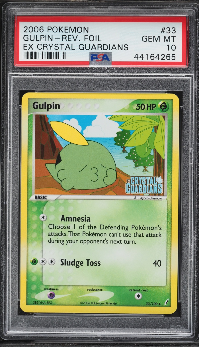2006 Pokemon EX Crystal Guardians Reverse Holo Gulpin #33 PSA 10 GEM MINT