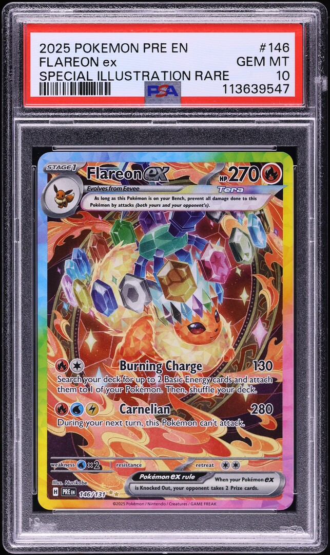 2025 Pokemon SV Prismatic Evolutions SIR Flareon ex #146 PSA 10 GEM MINT