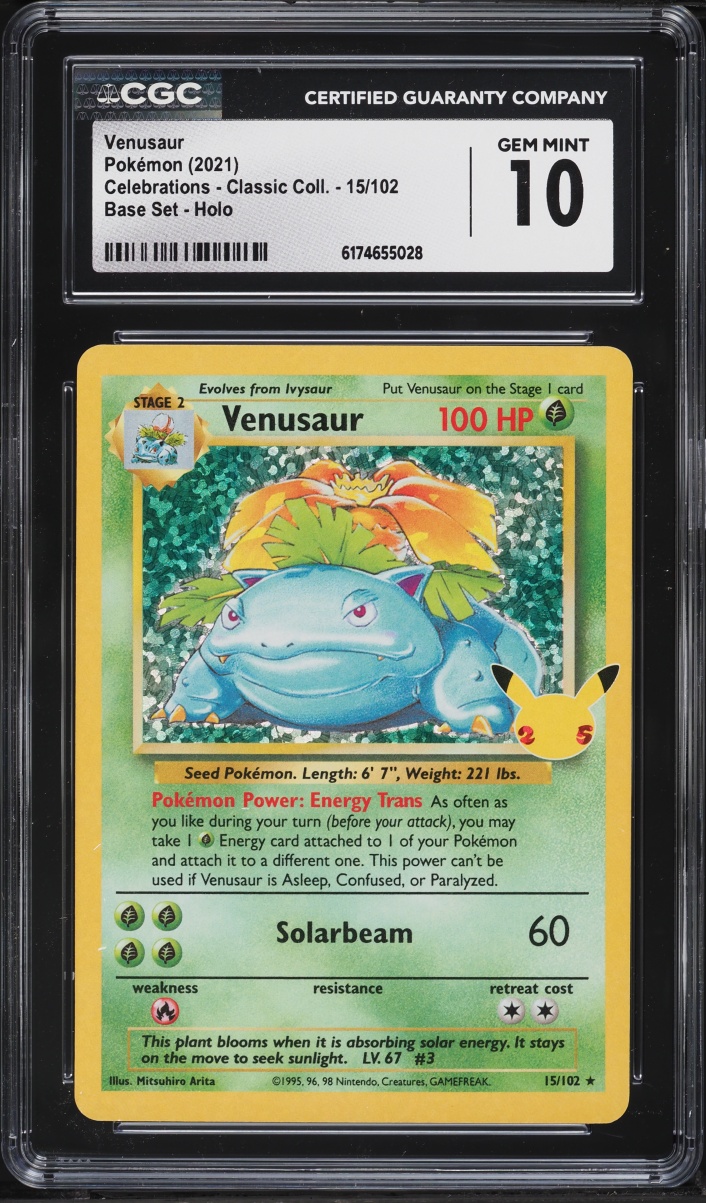 2021 Pokemon Sword & Shield Celebrations Classic Collection Holo Venusaur #15 CGC 10 GEM MINT