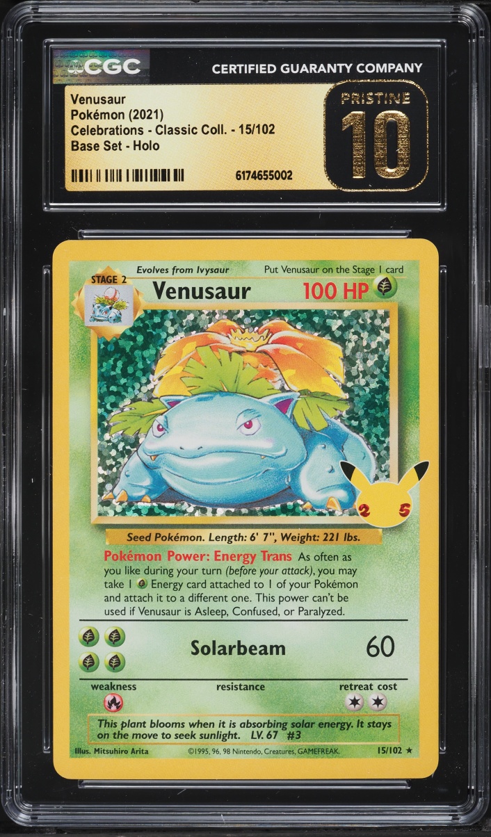 2021 Pokemon Sword & Shield Celebrations Classic Collection Holo Venusaur #15 CGC 10 PRISTINE