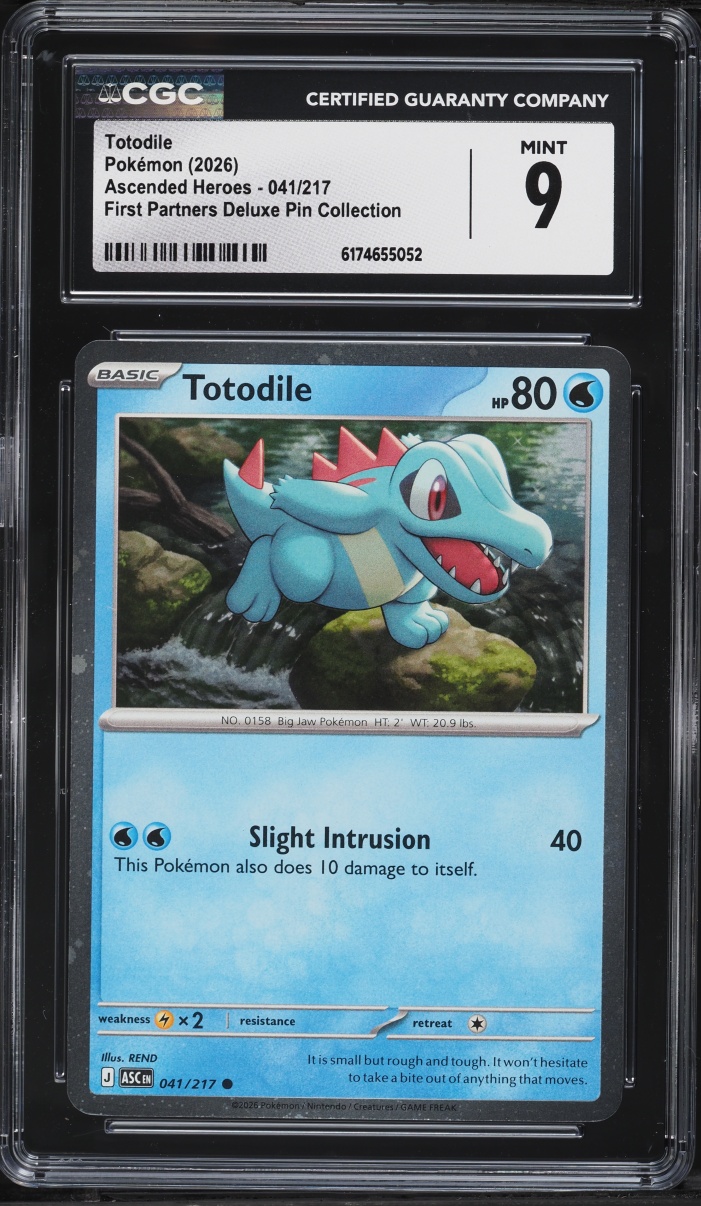 2026 Pokemon Mega Evolution Ascended Heroes First Partners Deluxe Pin Totodile #41 CGC 9 MINT