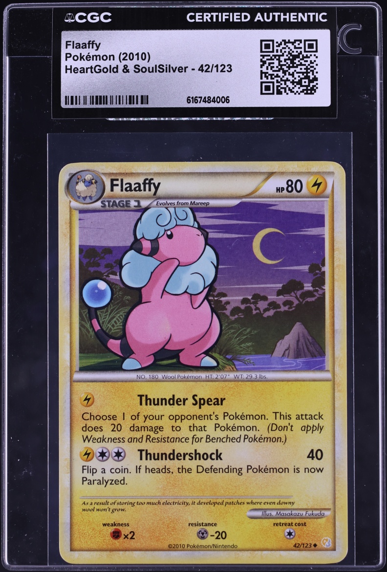 2010 Pokemon HeartGold & SoulSilver Flaaffy #42 CGC AUTH