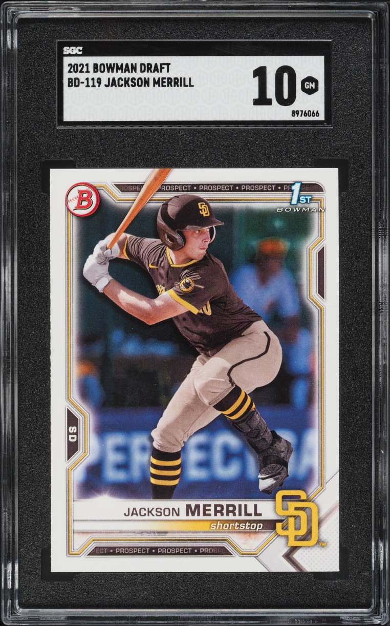 2021 Bowman Draft Jackson Merrill PROSPECT #BD-119 SGC 10 GEM MINT
