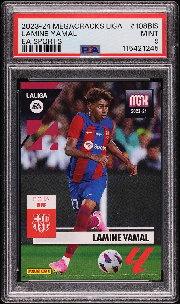 2023 Panini Megacracks La Liga EA Sports Lamine Yamal ROOKIE #108BIS PSA 9 MINT