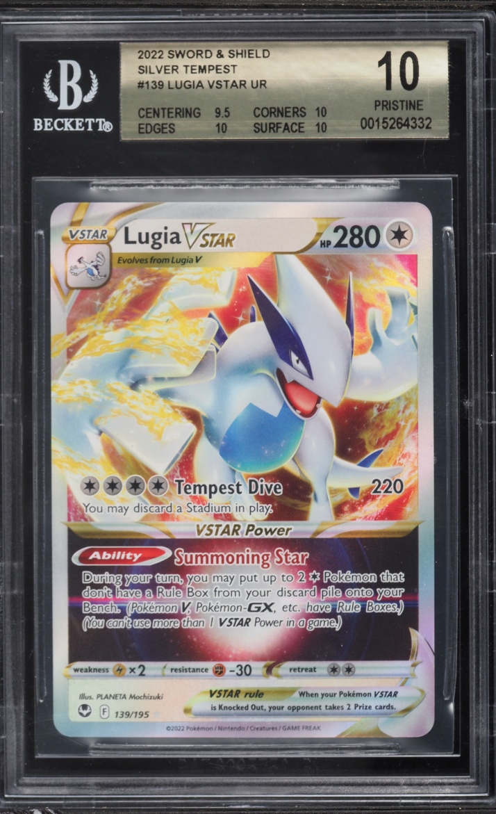 2022 Pokemon Sword & Shield Silver Tempest Holo Lugia VSTAR #139 BGS 10 PRISTINE