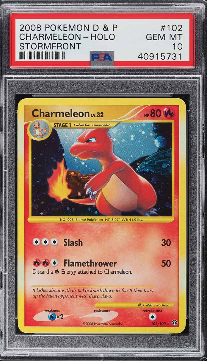 2008 Pokemon Diamond & Pearl Stormfront Holo Charmeleon #102 PSA 10 GEM MINT