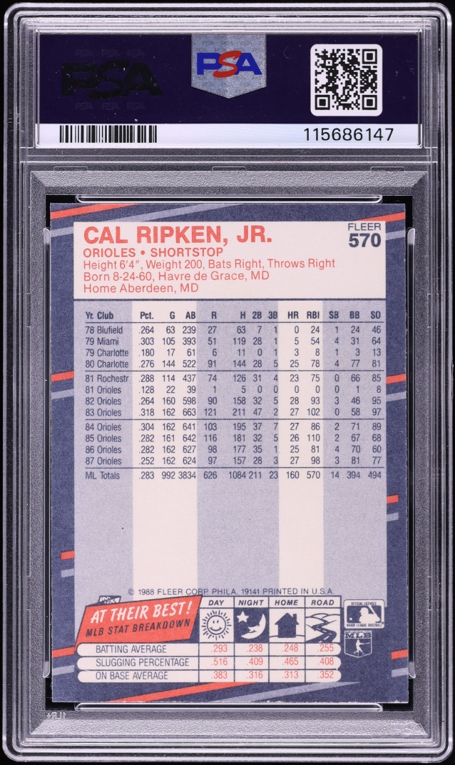 1988 Fleer Cal Ripken Jr. #570 PSA 9 MINT