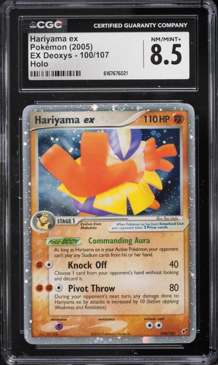 2005 Pokemon EX Deoxys Holo Hariyama ex #100 CGC 8.5 NM-MT+