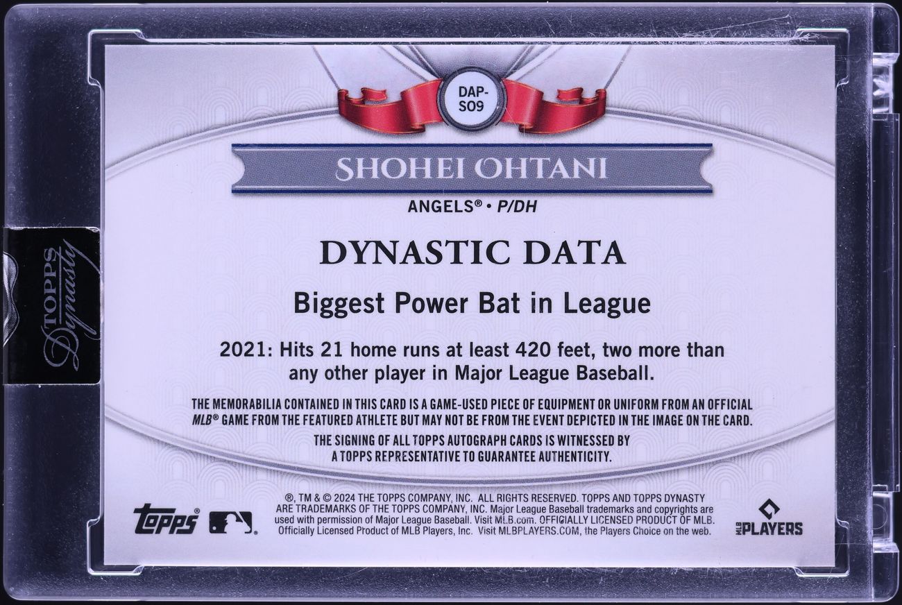 その他 TOPPS DYNASTY 2024 Topps Dynasty Silver Shohei Ohtani PATCH AUTO 1/5 #DAP