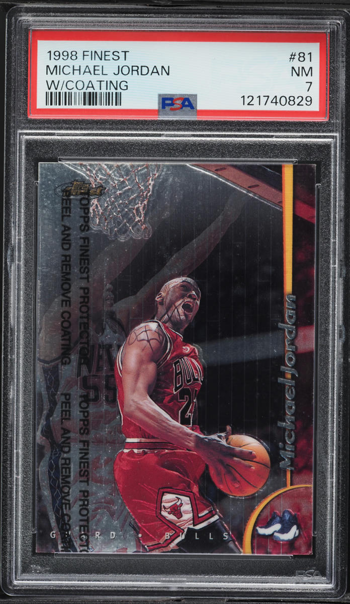 1998 Finest Basketball w/ Coating Michael Jordan #81 PSA 7 NRMT