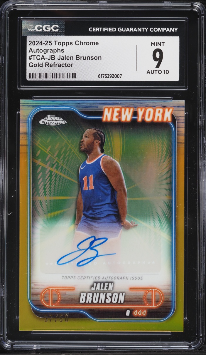 2024 Topps Chrome Gold Refractor Jalen Brunson AUTO /50 #TCA-JB CGC 9 MINT