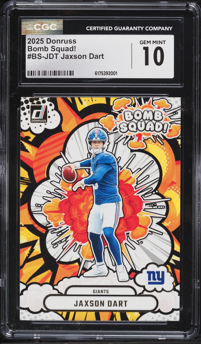 2025 Donruss Bomb Squad Jaxson Dart ROOKIE #BS-JDT CGC 10 GEM MINT