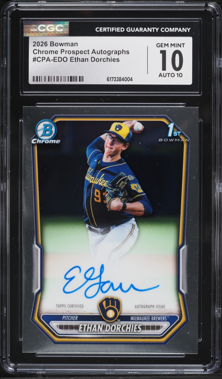 2026 Bowman Chrome Ethan Dorchies PROSPECT AUTO #CPA-EDO CGC 10 GEM MINT