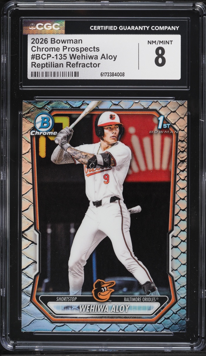 2026 Bowman Chrome Reptilian Refractor Wehiwa Aloy PROSPECT #BCP-135 CGC 8 NM-MT