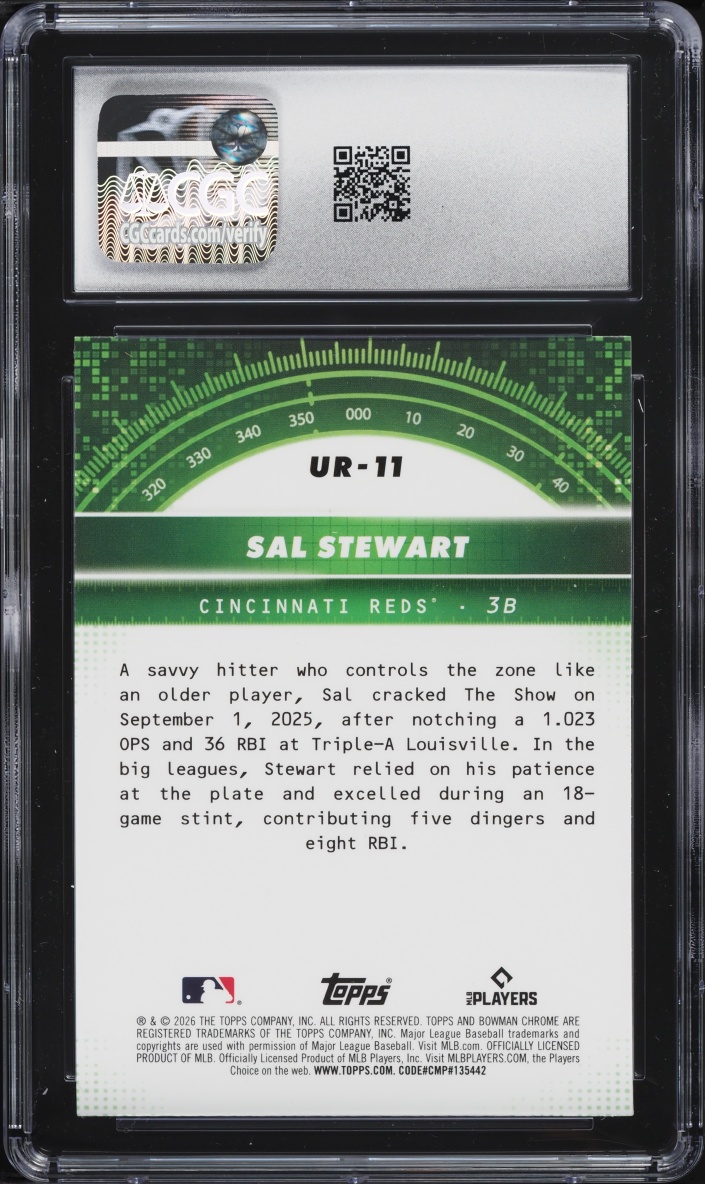 2026 Bowman Chrome Under The Radar Sal Stewart ROOKIE #UR-11 CGC 10 GEM MINT