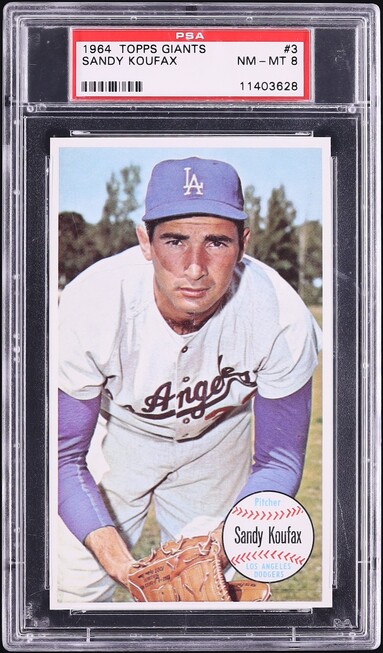 1964 Topps Giants Sandy Koufax #3 PSA 8 NM-MT