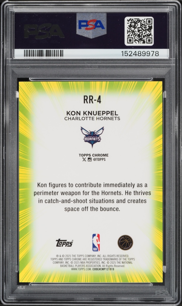 2025 Topps Chrome Radiating Kon Knueppel ROOKIE #RR-4 PSA 10 GEM MINT