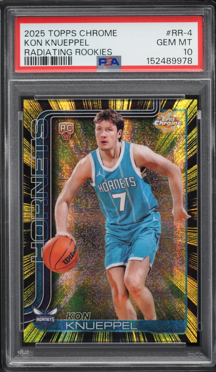 2025 Topps Chrome Radiating Kon Knueppel ROOKIE #RR-4 PSA 10 GEM MINT