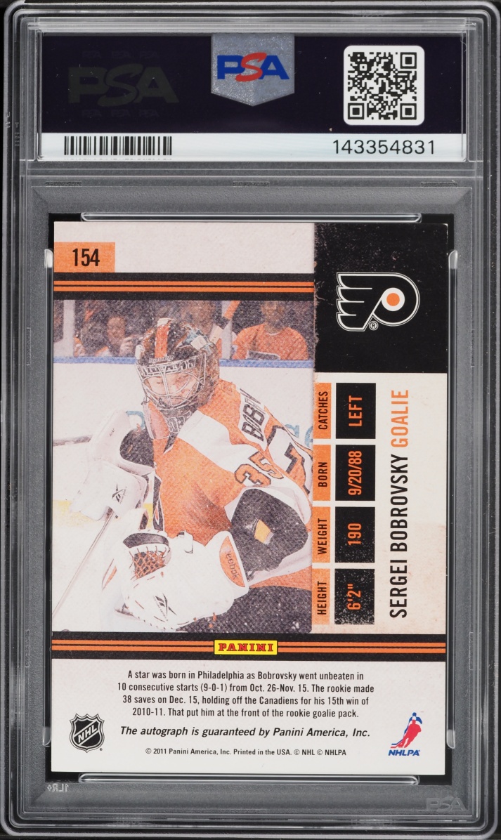2010 Playoff Contenders Sergei Bobrovsky ROOKIE AUTO #154 PSA AUTH