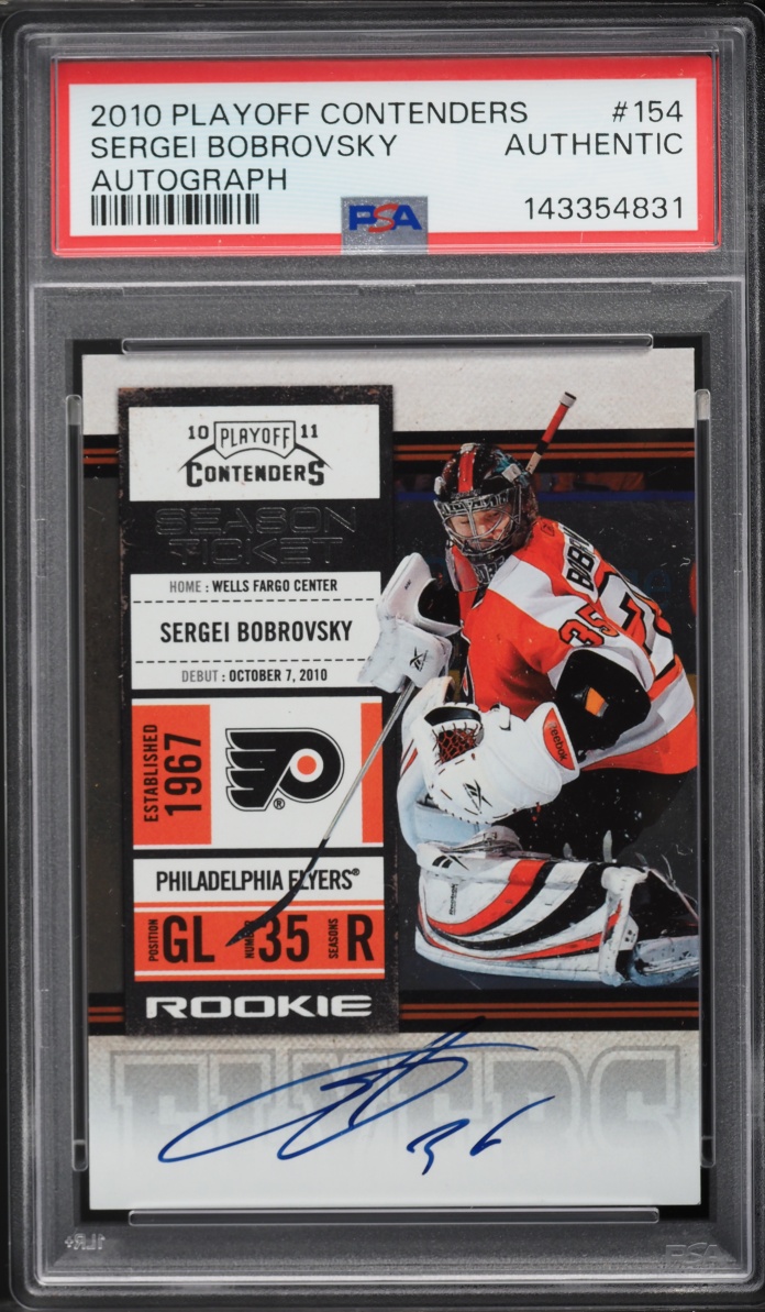 2010 Playoff Contenders Sergei Bobrovsky ROOKIE AUTO #154 PSA AUTH