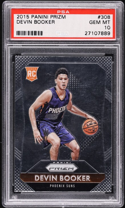 2015 Panini Prizm Devin Booker ROOKIE #308 PSA 9 MINT on Fanatics