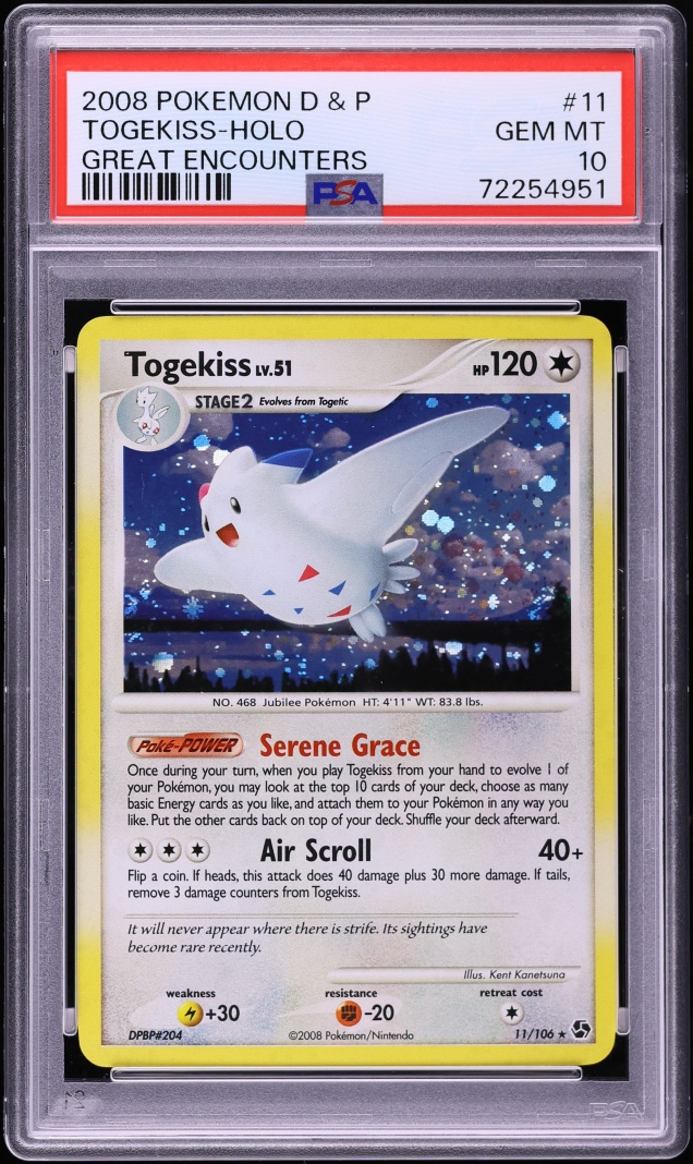 2008 Pokemon Diamond & Pearl Great Encounters Holo Togekiss #11 PSA 10 GEM MINT