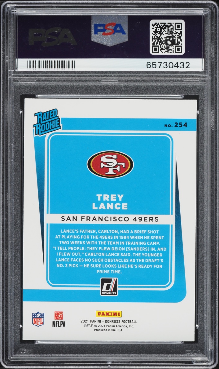 2021 Donruss Football Trey Lance ROOKIE #254 PSA 10 GEM MINT