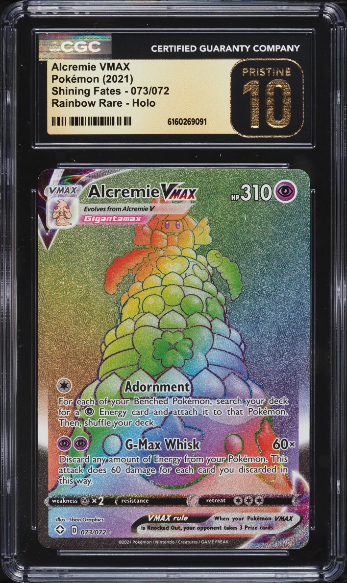 2021 Pokemon Sword & Shield Shining Fates Rainbow Rare Alcremie VMAX #73 CGC 10 PRISTINE