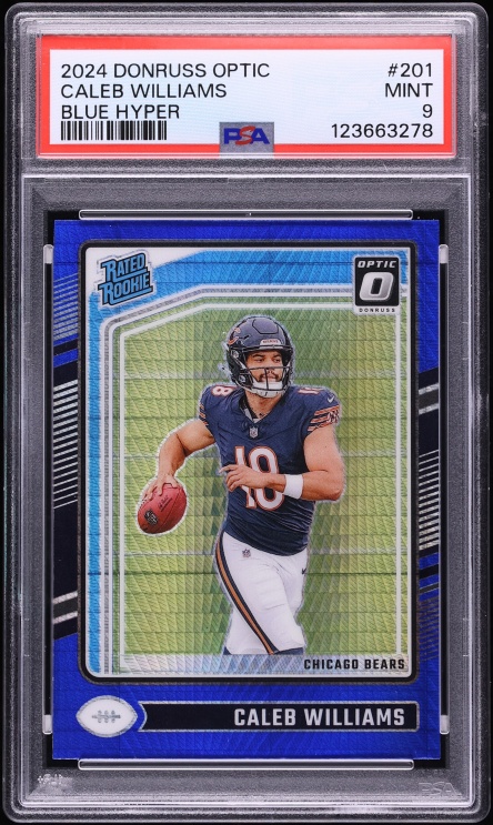 2024 Donruss Optic Blue Hyper Caleb Williams ROOKIE #201 PSA 9 MINT