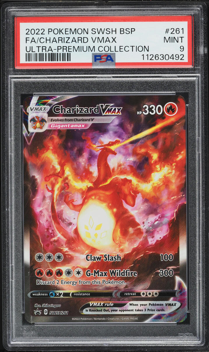 2022 Pokemon Sword & Shield Promo Ultra Premium Full Art Charizard VMAX #SWSH261 PSA 9 MINT