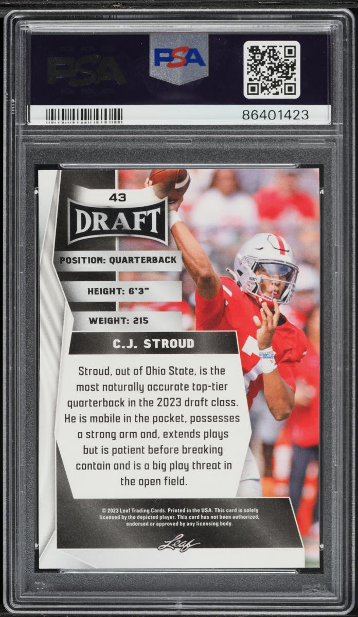 2023 Leaf Draft C.J. Stroud ROOKIE #43 PSA 10 GEM MINT