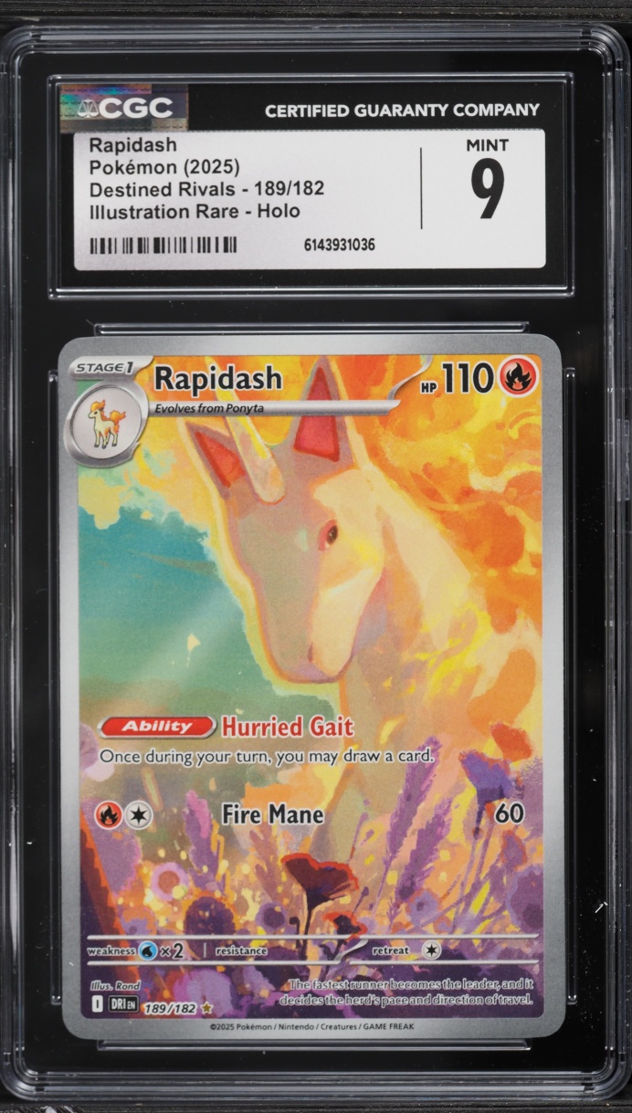 2025 Pokemon Scarlet & Violet Destined Rivals IR Rapidash #189 CGC 9 MINT
