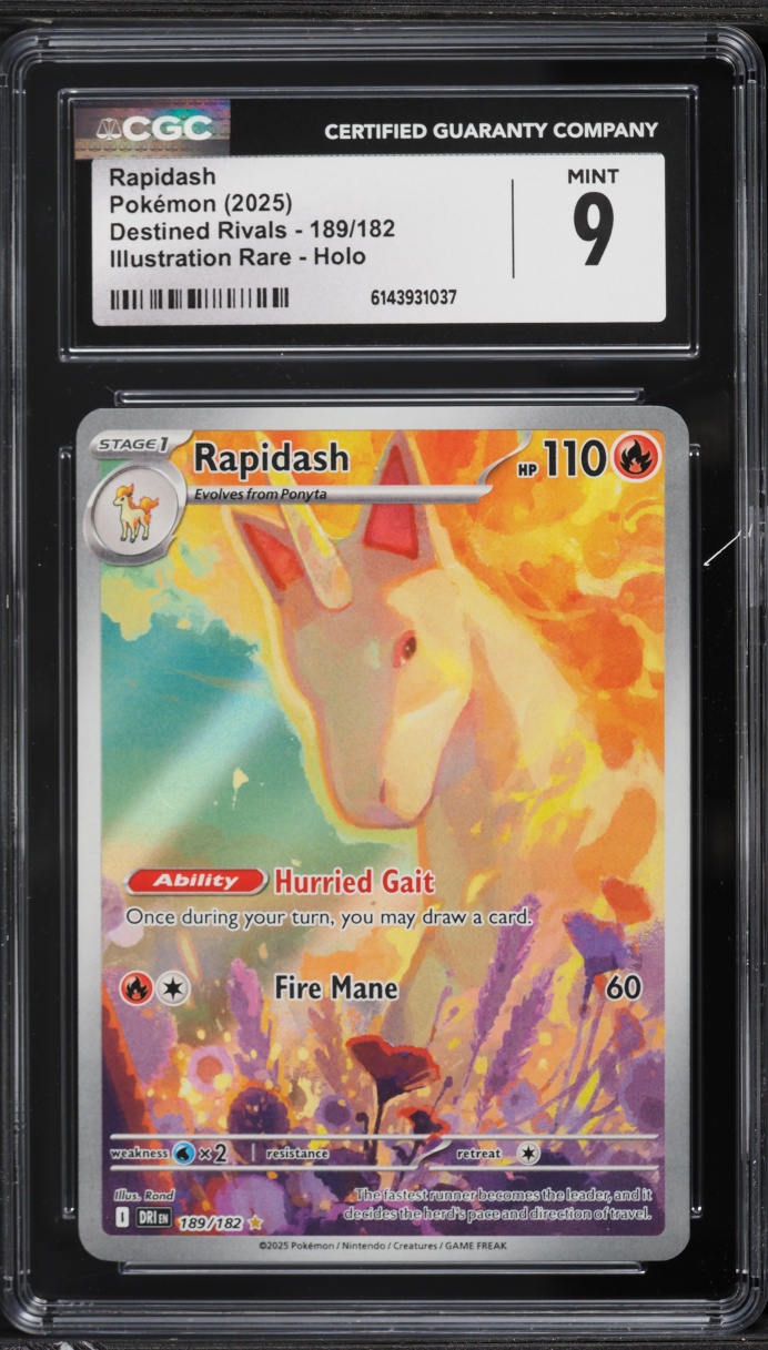 2025 Pokemon Scarlet & Violet Destined Rivals IR Rapidash #189 CGC 9 MINT