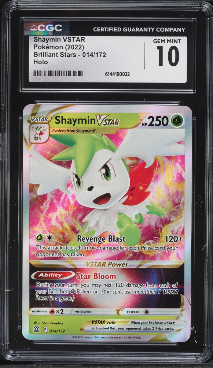 2022 Pokemon Sword & Shield Brilliant Stars Holo Shaymin VSTAR #14 CGC 10 GEM MINT