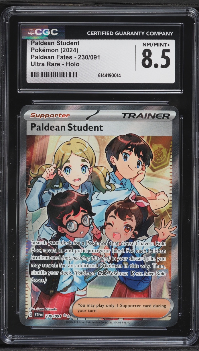 2024 Pokemon Scarlet & Violet Paldean Fates Full Art Paldean Student #230 CGC 8.5 NM-MT+