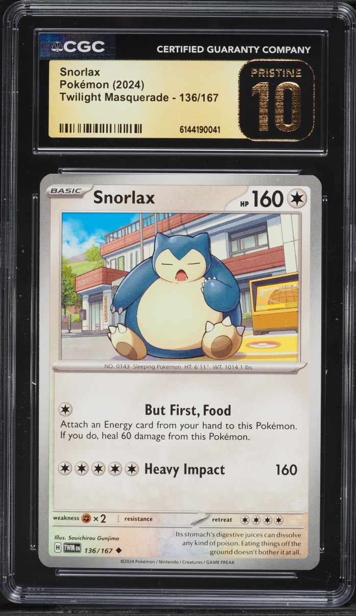 2024 Pokemon Scarlet & Violet Twilight Masquerade Snorlax #136 CGC 10 PRISTINE