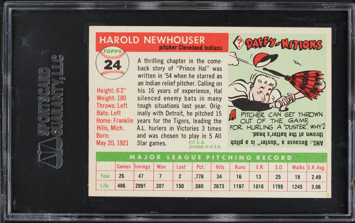 1955 Topps Hal Newhouser #24 SGC 8 NM-MT