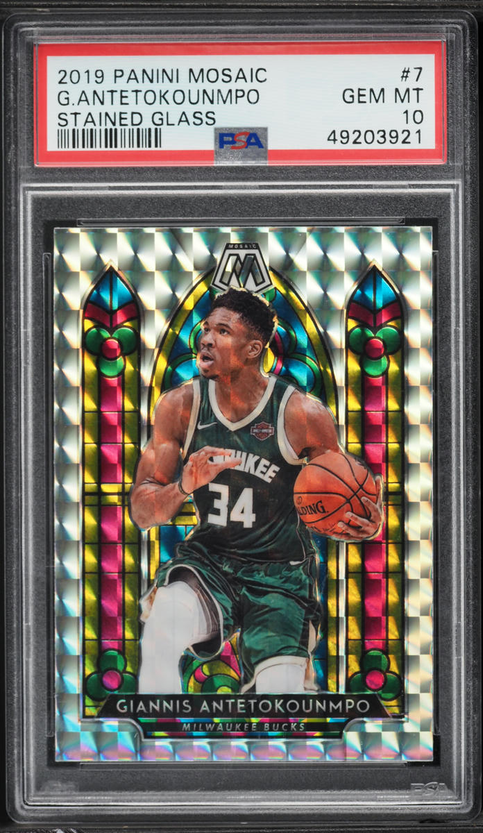 2019 Panini Mosaic Stained Glass Prizm Giannis Antetokounmpo #7 PSA 10 GEM MINT