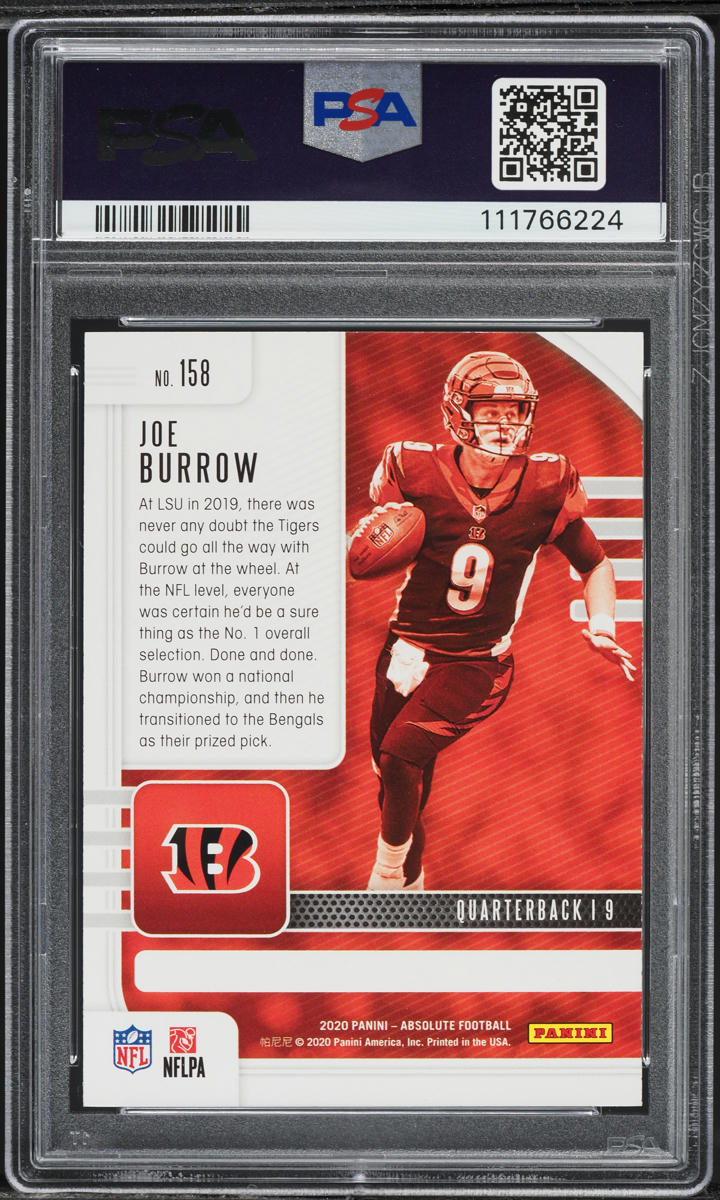 2020 Absolute Yellow Joe Burrow ROOKIE #158 PSA 10 GEM MINT