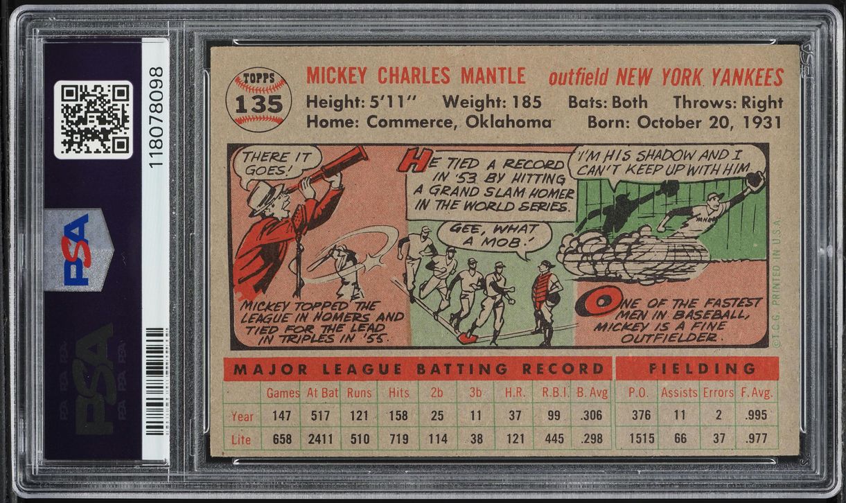 1956 Topps Mickey Mantle #135 PSA 5 EX