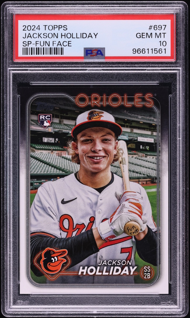 2024 Topps Fun Face Jackson Holliday SP ROOKIE #697 PSA 10 GEM MINT