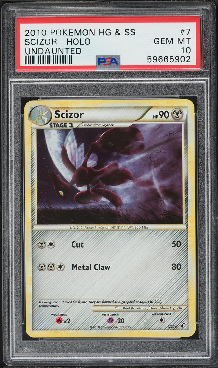 2010 Pokemon HeartGold & SoulSilver Undaunted Holo Scizor #7 PSA 10 GEM MINT