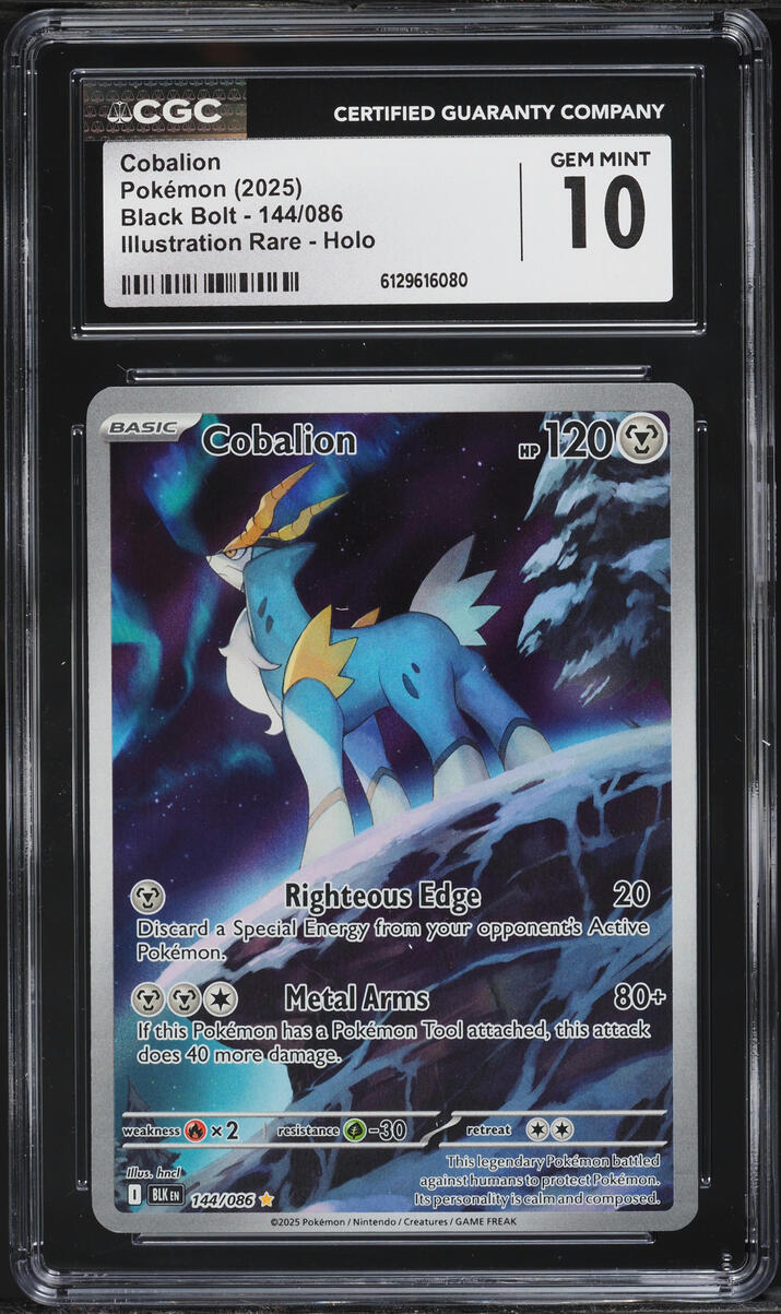 2025 Pokemon Scarlet & Violet Black Bolt IR Cobalion #144 CGC 10 GEM MINT