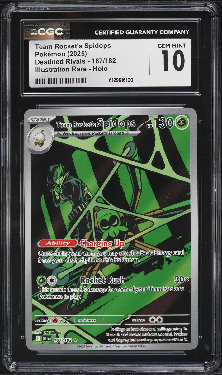 2025 Pokemon Scarlet & Violet Destined Rivals IR Team Rocket's Spidops #187 CGC 10 GEM MINT