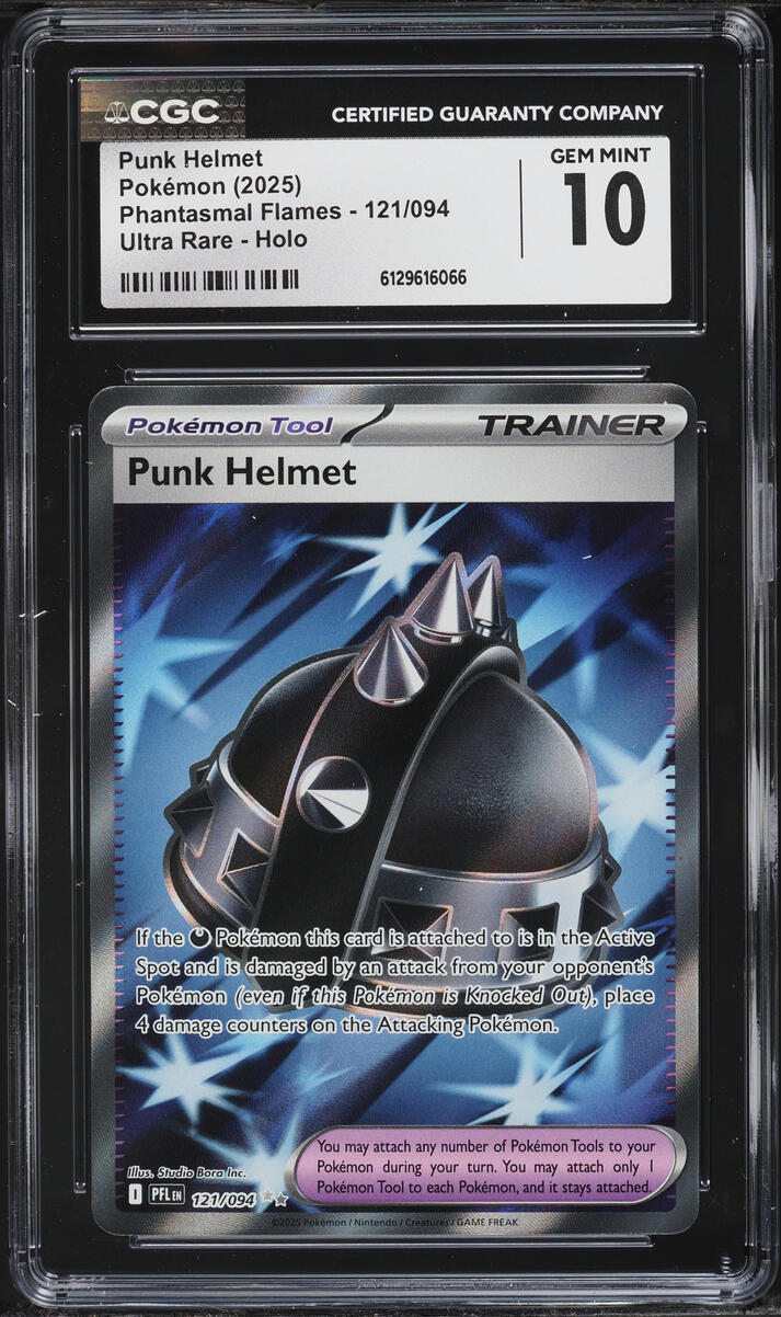 2025 Pokemon Mega Phantasmal Flames Full Art Punk Helmet #121 CGC 10 GEM MINT
