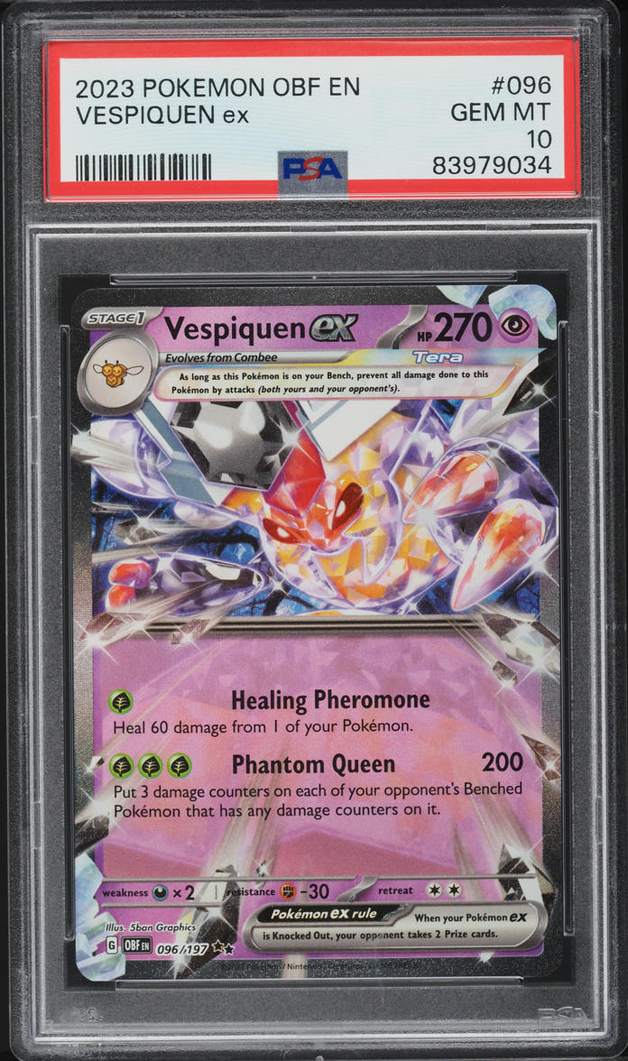 2023 Pokemon Scarlet & Violet Obsidian Flames Holo Vespiquen ex #96 PSA 10 GEM MINT