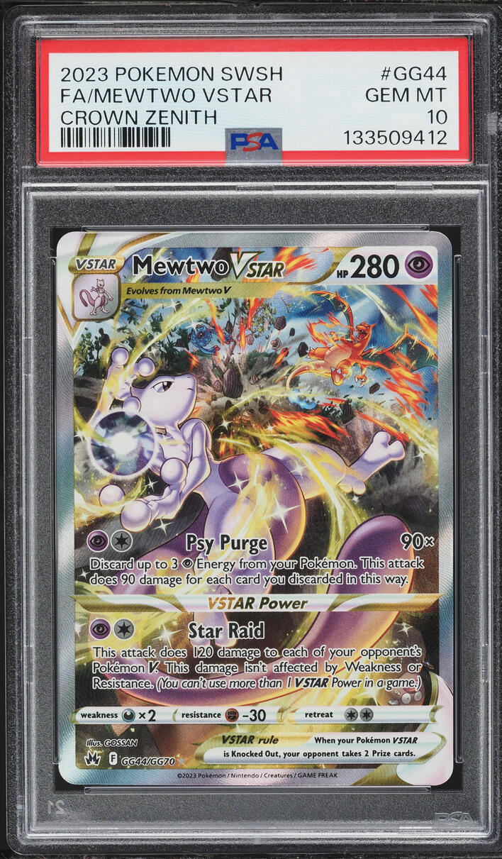 2023 Pokemon Sword & Shield Crown Zenith Alt Art Mewtwo VSTAR #GG44 PSA 10 GEM MINT