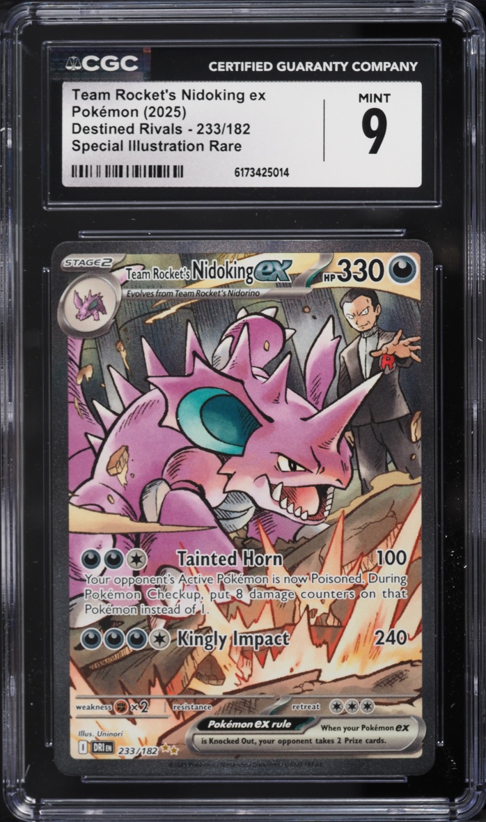 2025 Pokemon SV Destined Rivals SIR Team Rocket's Nidoking Ex #233 CGC 9 MINT