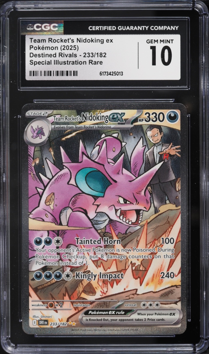 2025 Pokemon SV Destined Rivals SIR Team Rocket's Nidoking Ex #233 CGC 10 GEM MINT